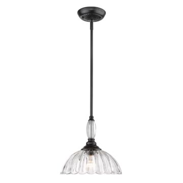 Audra One Light Pendant in Matte Black by Golden
