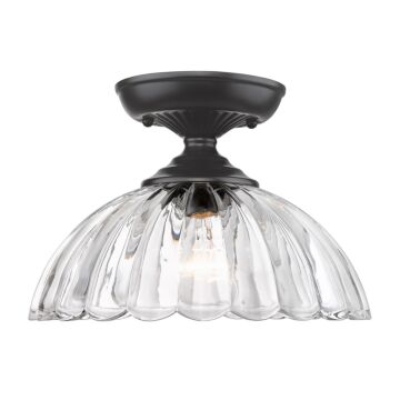 Audra One Light Semi Flush Mount in Matte Black by Golden