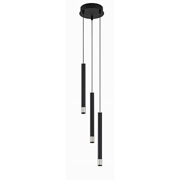 Wand LED Pendant in Coal With Brushed Nickel by George Kovacs
