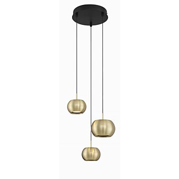 Halo LED Mini Pendant in Coal And Brushed Gold by George Kovacs