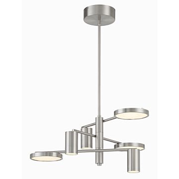 Swivel LED Chandelier in Brushed Nickel by George Kovacs