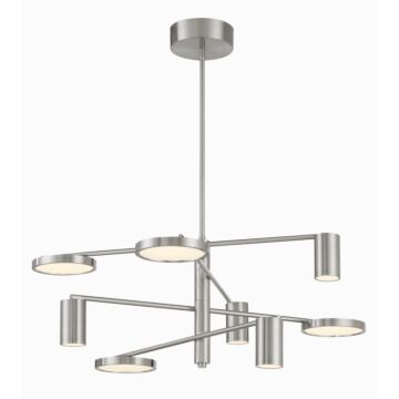 Swivel LED Chandelier in Brushed Nickel by George Kovacs