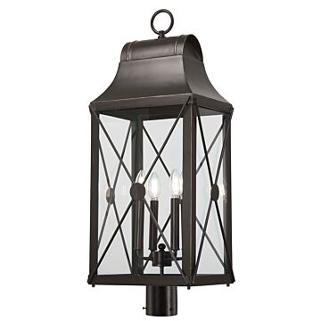 De Luz  Outdoor Post Mount in Oil Rubbed Bronze  Gold High by Minka-Lavery