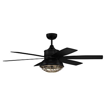 Rugged 52"Ceiling Fan in Flat Black Satin Brass by Craftmade