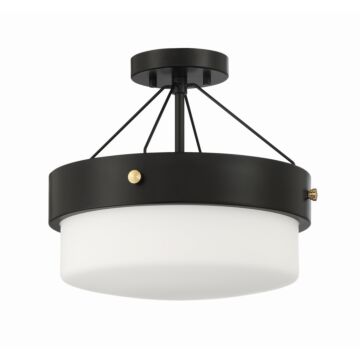 Oak Street Two Light Flushmount in Flat Black by Craftmade