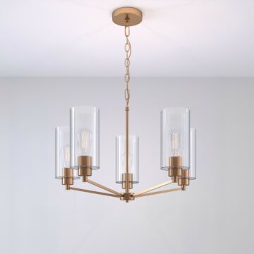 Beverlly Five Light Chandelier in Modern Gold by Millennium