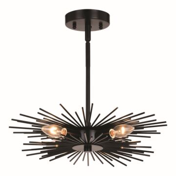 Nikko 4-Light Semi-Flush Mount in Matte Black