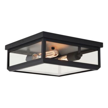 Kinzie 2-Light Outdoor Flush Mount in Textured Black