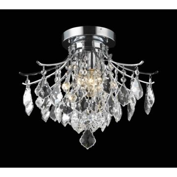 Amelia 3-Light Flush Mount in Chrome