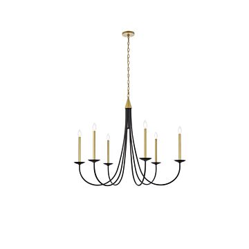 Cohen 6-Light Pendant in Black And Brass