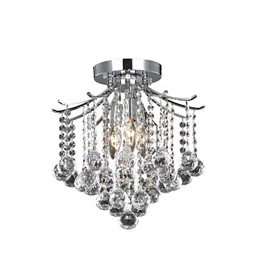 Amelia 3-Light Flush Mount in Chrome