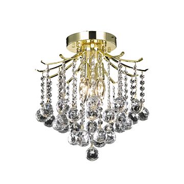 Amelia 3-Light Flush Mount in Gold