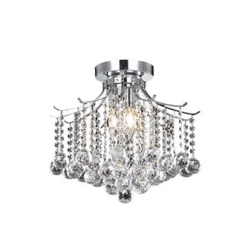 Amelia 3-Light Flush Mount in Chrome