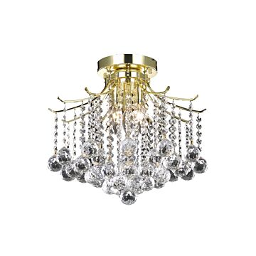 Amelia 3-Light Flush Mount in Gold