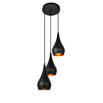 Nora 3-Light Pendant in Black
