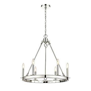 Barclay  Chandelier in Polished Nickel by Z-Lite