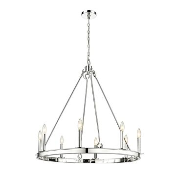 Barclay  Chandelier in Polished Nickel by Z-Lite