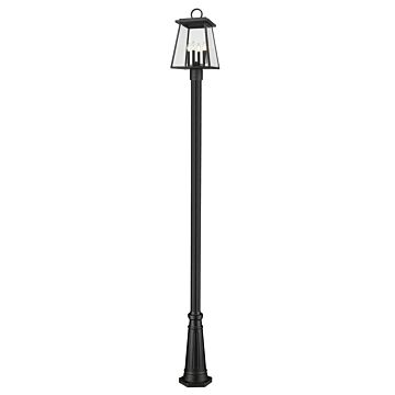 Broughton  Outdoor Post Mount in Black by Z-Lite