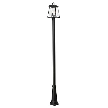 Broughton  Outdoor Post Mount in Black by Z-Lite