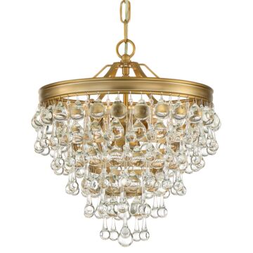 Calypso Three Light Mini Chandelier in Vibrant Gold by Crystorama