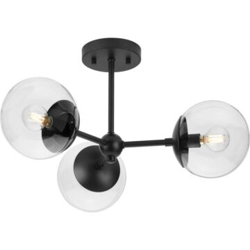 Atwell 3-Light Flush Mount in Matte Black