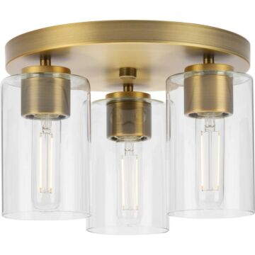 Cofield 3-Light Flush Mount in Vintage Brass