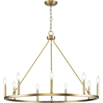 Gilliam 9-Light Chandelier in Vintage Brass