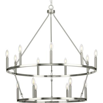 Gilliam 15-Light Chandelier in Brushed Nickel