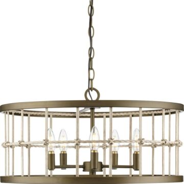 Lattimore 5-Light Chandelier in Aged Brass