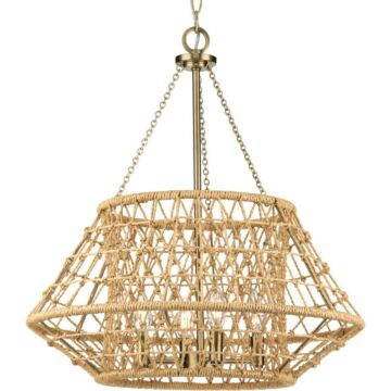 Laila 4-Light Chandelier in Vintage Brass