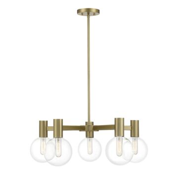 Wright Five Light Chandelier in Warm Brass by Savoy House
