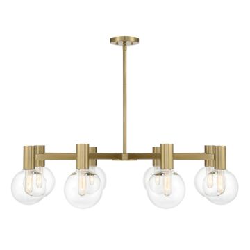 Wright Eight Light Chandelier in Warm Brass by Savoy House