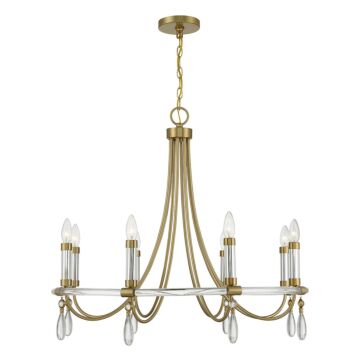 Mayfair Eight Light Chandelier in Warm Brass and Chrome by Savoy House