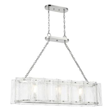Genry Three Light Linear Chandelier in Polished Nickel by Savoy House