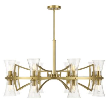 Bennington 16 Light Chandelier in Warm Brass by Savoy House