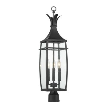 Montpelier Three Light Outdoor Post Lantern in Matte Black by Savoy House