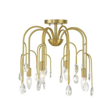 Anholt Four Light Convertible SemiFlush or Pendant in Noble Brass by Savoy House
