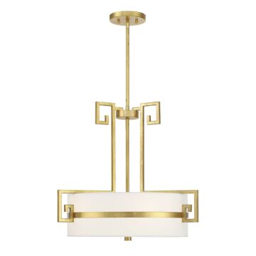 Quatrain Four Light Pendant in True Gold by Savoy House