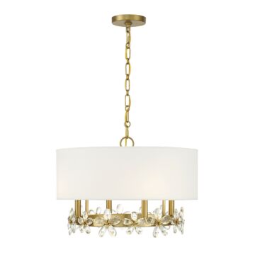 Dahlia Four Light Pendant in Warm Brass by Savoy House