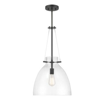 Foster One Light Pendant in Matte Black by Savoy House