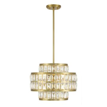 Renzo Three Light Pendant in Warm Brass by Savoy House