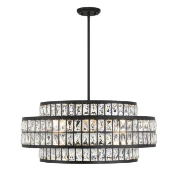 Renzo Six Light Pendant in Matte Black by Savoy House