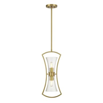 Bennington Two Light Pendant in Warm Brass by Savoy House