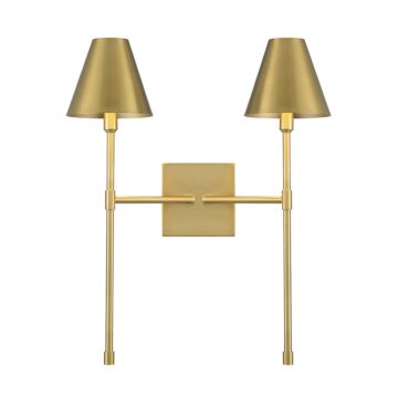 Jefferson Two Light Wall Sconce in Warm Brass by Savoy House