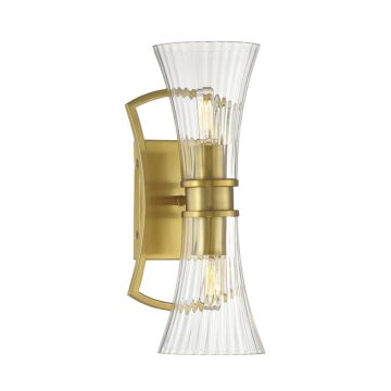 Bennington Two Light Wall Sconce in Warm Brass by Savoy House