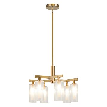 Kristof Six Light Chandelier in Aged Gold Brass by Matteo Lighting