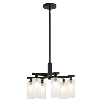 Kristof Six Light Chandelier in Black by Matteo Lighting