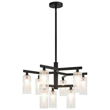 Kristof Nine Light Chandelier in Black by Matteo Lighting