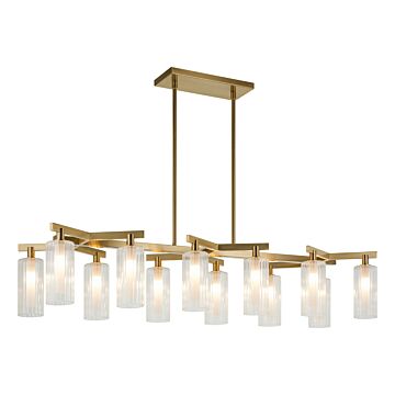 Kristof 12 Light Chandelier in Aged Gold Brass by Matteo Lighting