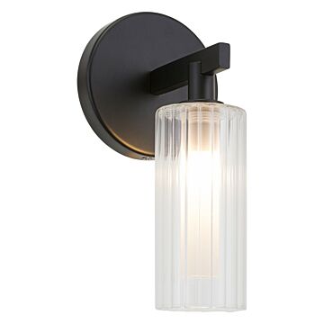 Kristof One Light Wall Sconce in Black by Matteo Lighting